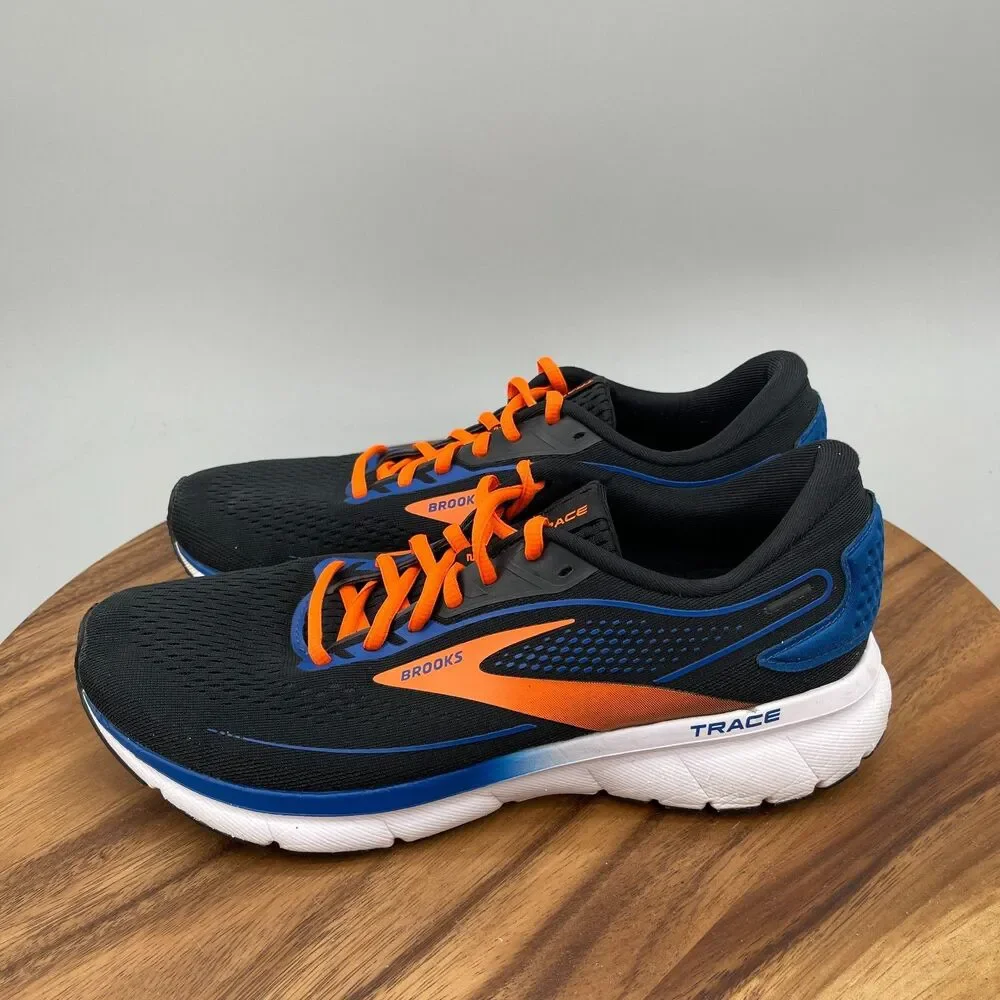 Brooks Trace 2 Shoes Mens Size 10 D Black Blue Running Comfort Walking Sneakers
